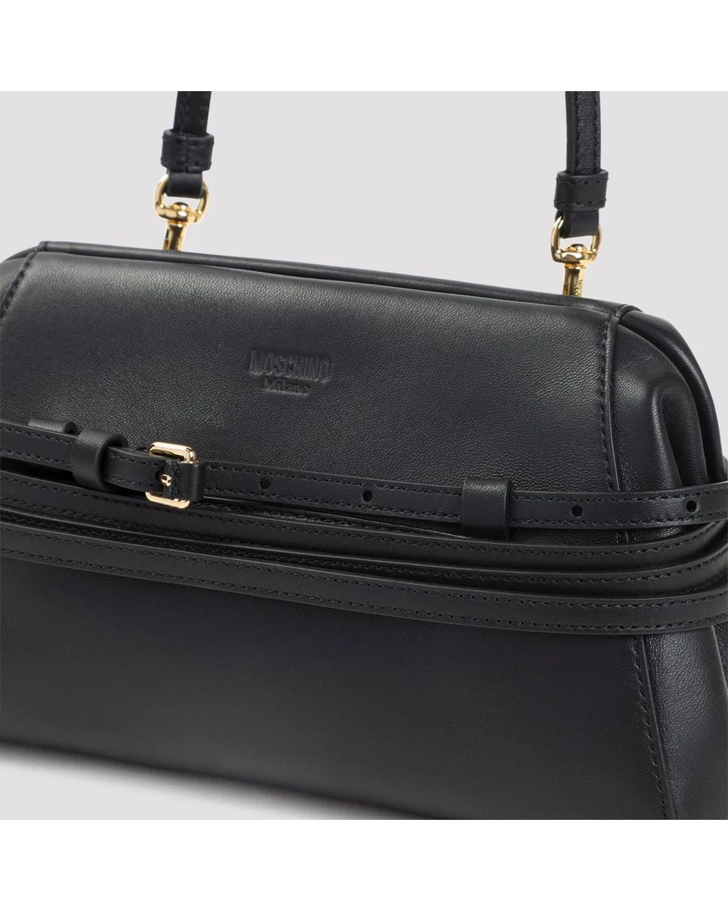 Moschino Couture Black Belted Shoulder Bag