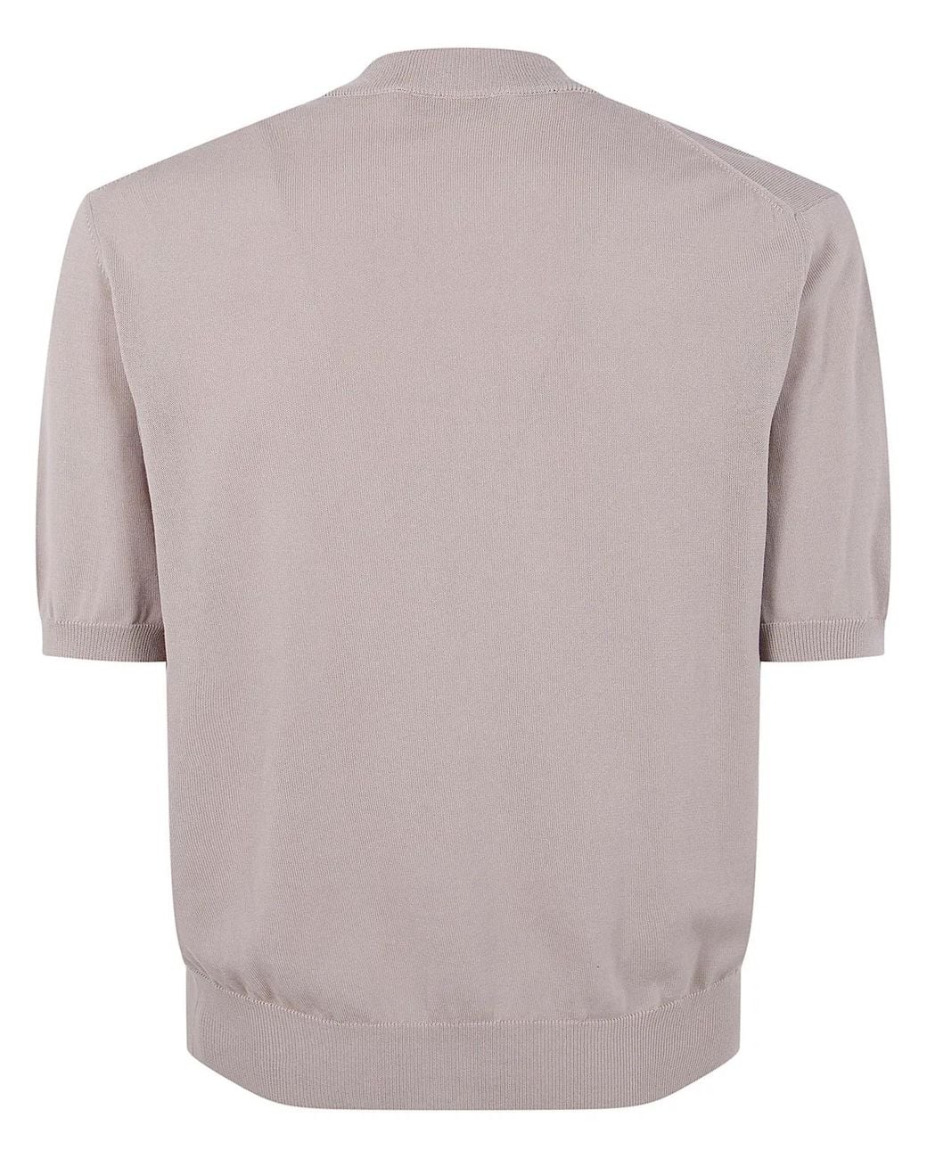 Zanone Brown Turtle Neck Short Sleeves Sweater for men
