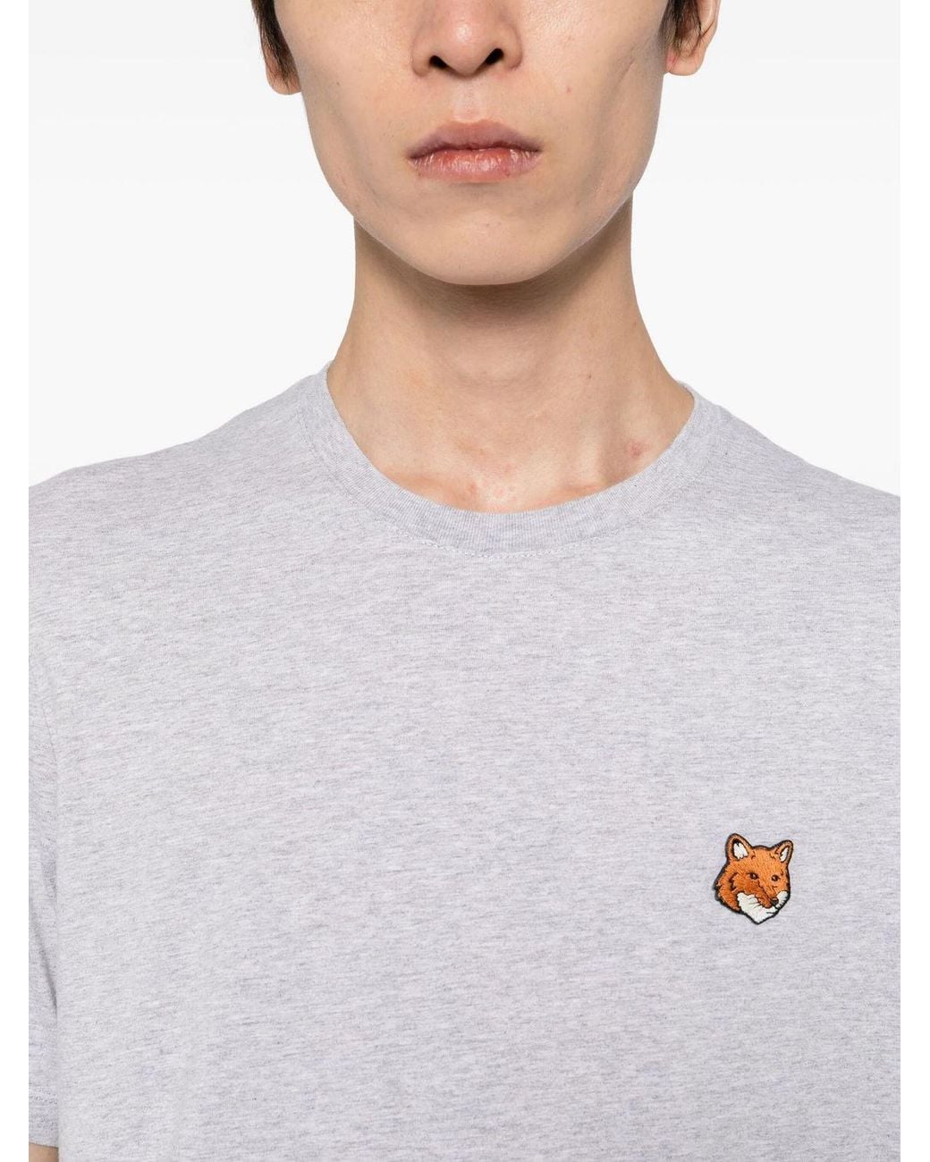 Maison Kitsuné White Maison Kitsuné Fox Head Regular Tee Shirt for men