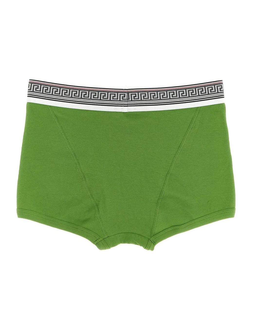 Versace Green 'Greca' Briefs