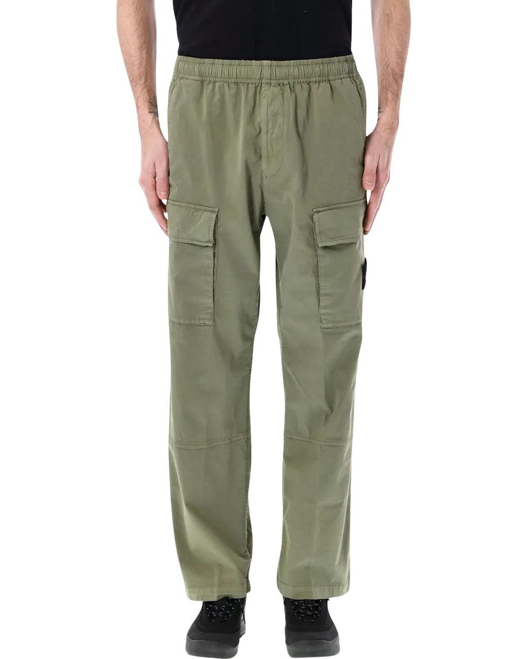 Stone Island Green Cargo Jogging Pants for men
