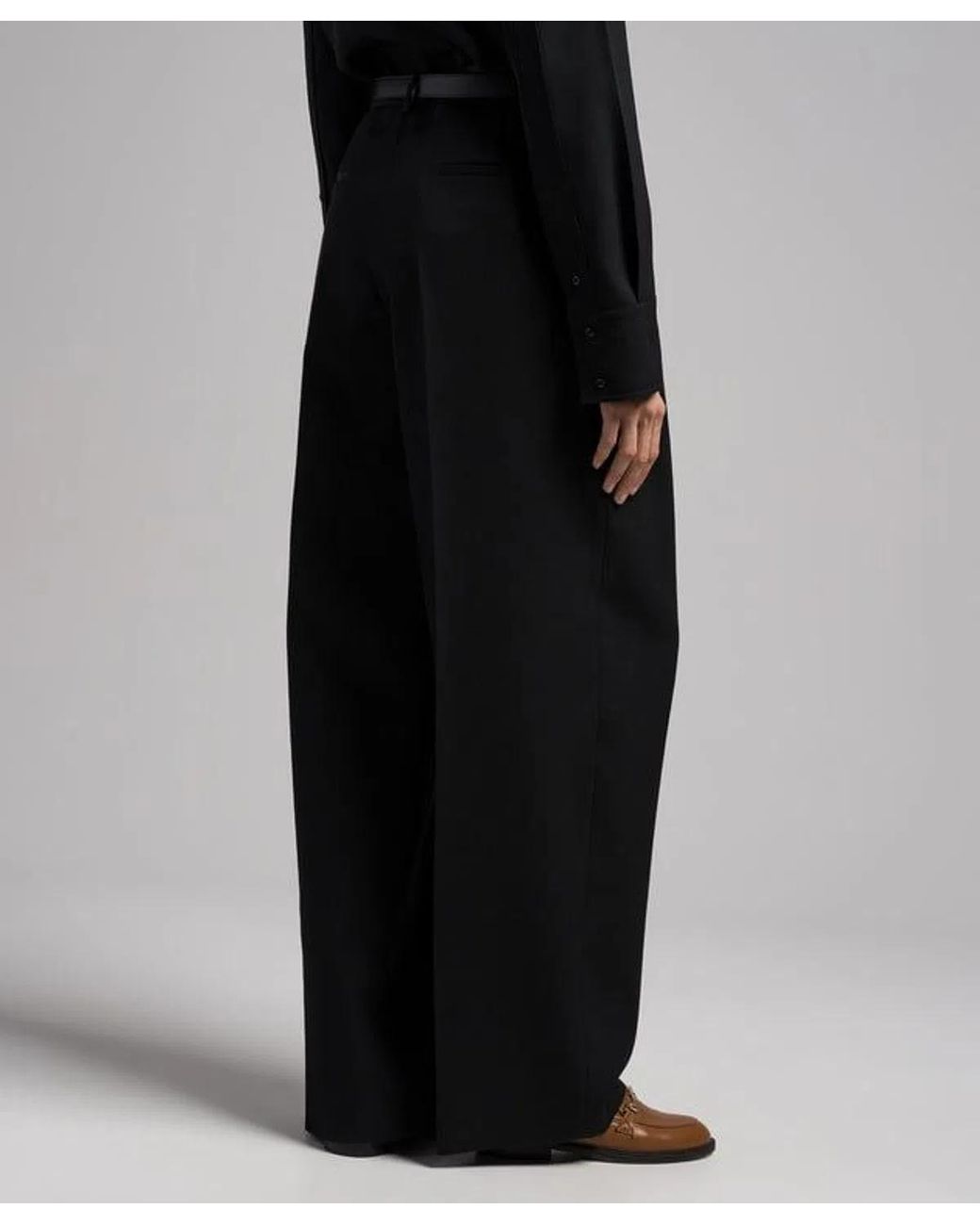 Jil Sander Blue Long Relaxed Wide Leg Pleated Pant