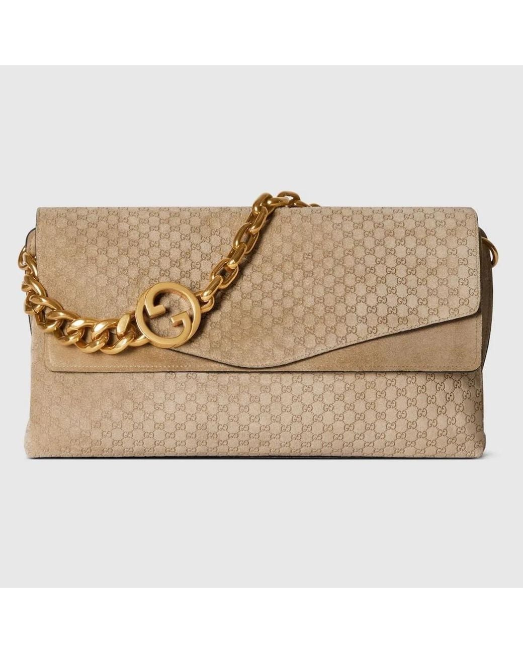 Gucci Natural Large Shoulder Bag With Chain