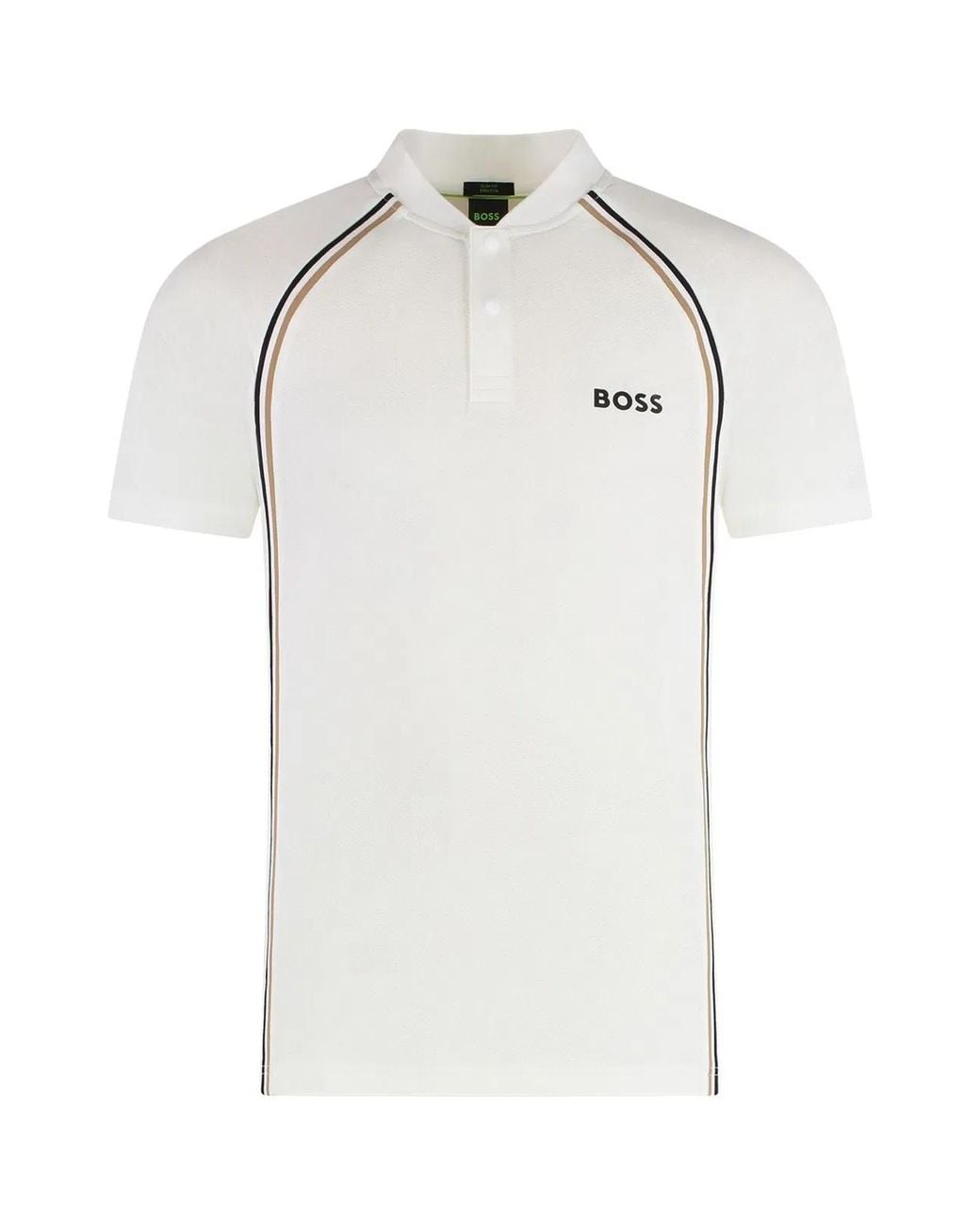 Boss White Technical Fabric Polo Shirt for men