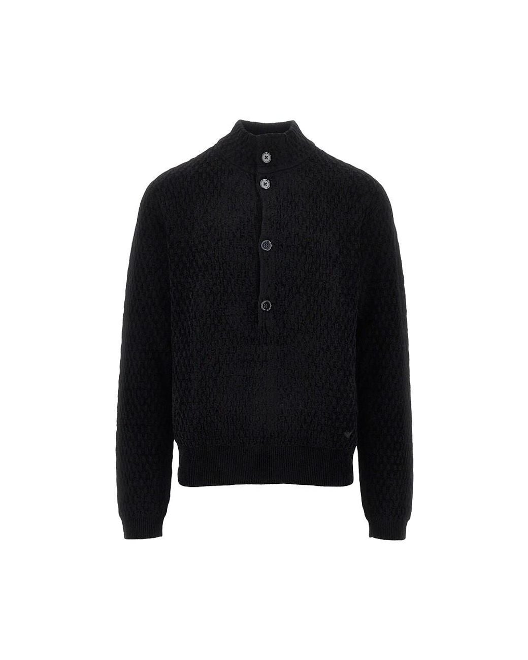 Emporio Armani Black Virgin Wool-Blend Sweater for men