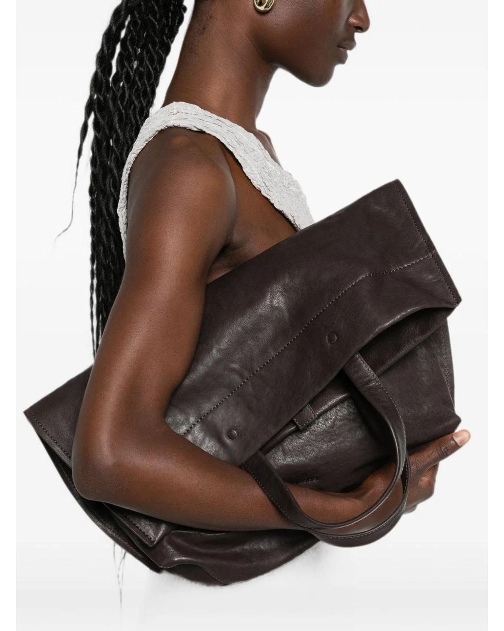 Lihann George Black Jani Leather Tote Bag