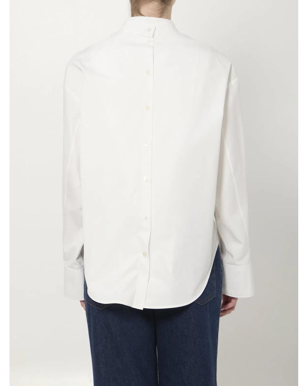 Alaïa White Alaia Layered Cotton Poplin Shirt