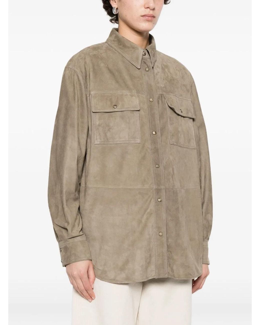 Brunello Cucinelli Natural Leather Shirt