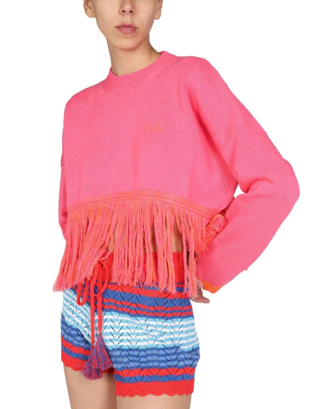 Gallo Pink Logo Embroidery Sweater