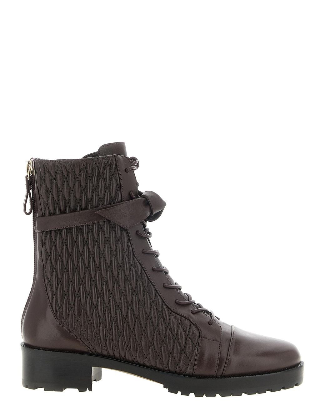 Alexandre Birman Brown 'Quilted Clarita Combat' Ankle Boots