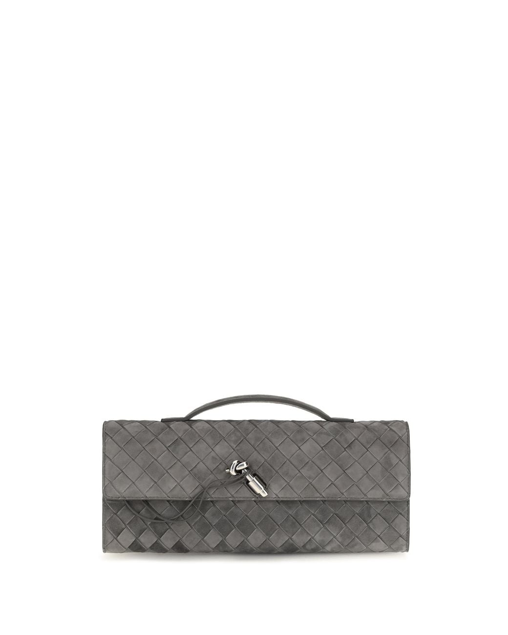 Bottega Veneta Gray Andiamo Clutch