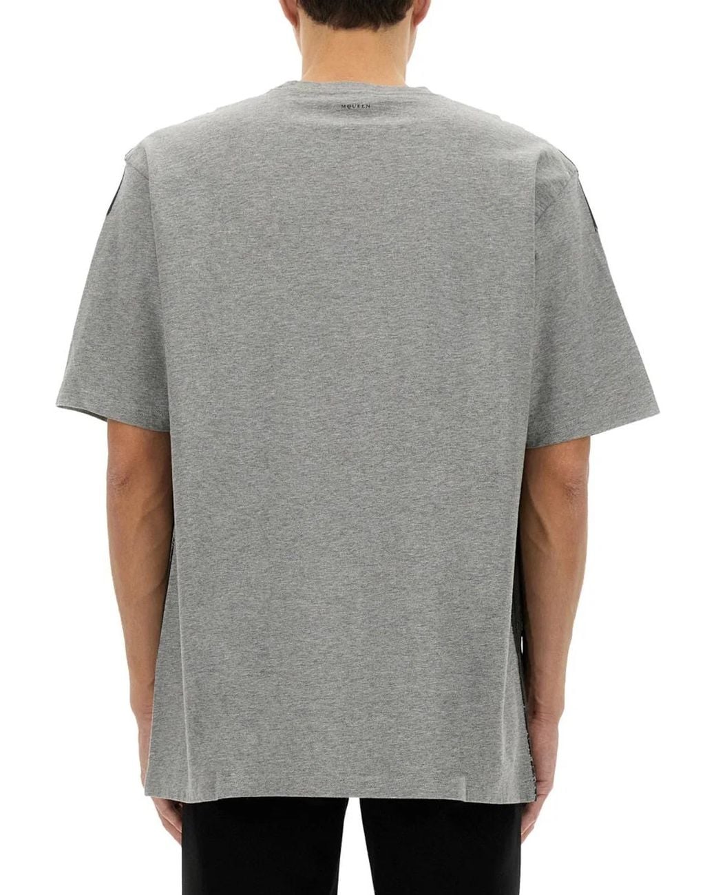 McQueen Black Skull Print T-Shirt for men