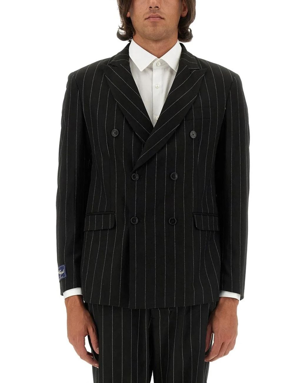 FAMILY FIRST Black Double-Breasted Jacket for men