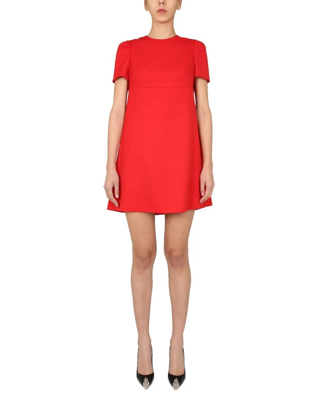 McQueen Red Dress With Cape