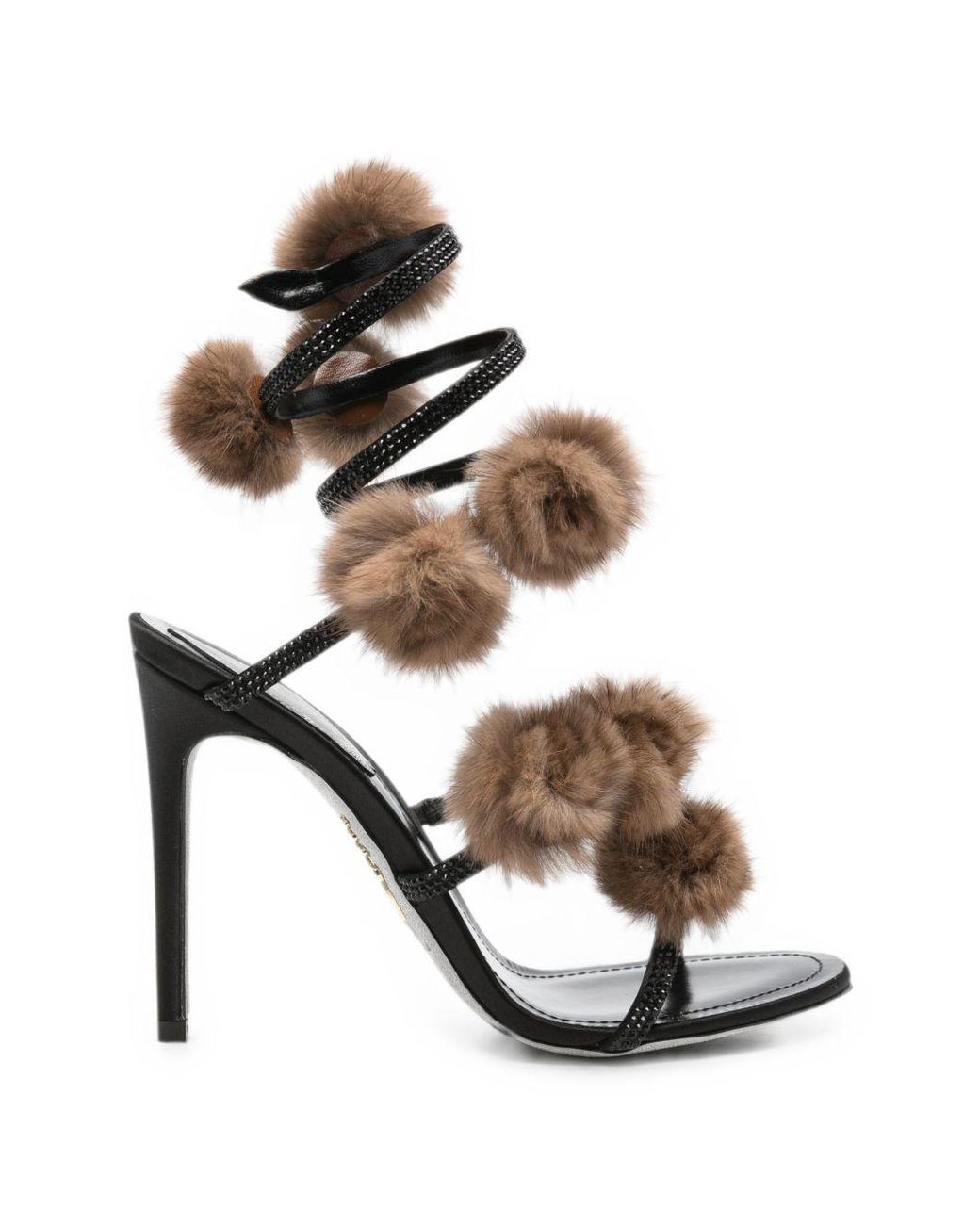 Rene Caovilla White Jeweled Sandal With Crystal Appliqués. Elegant Design With Iconic René Caovilla Sparkle Details