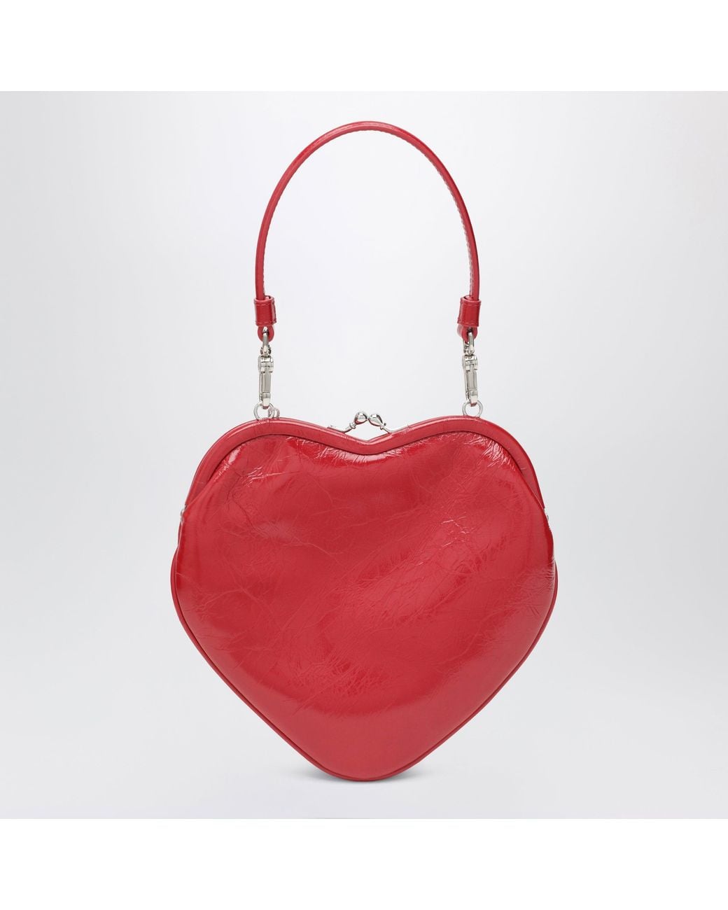 Vivienne Westwood Red Belle Heart Leather Shoulder Bag