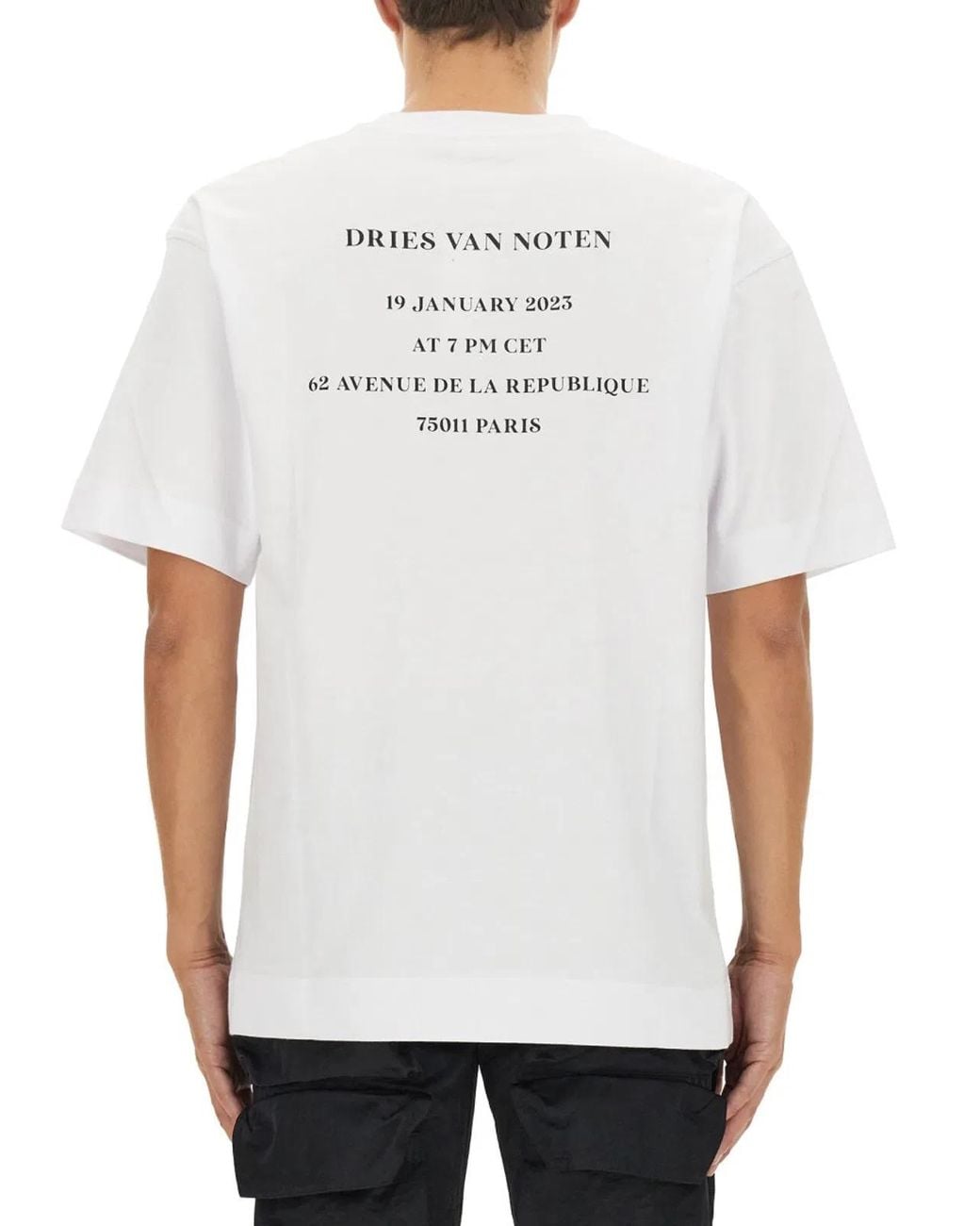 Dries Van Noten Black Logo Print T Shirt for men