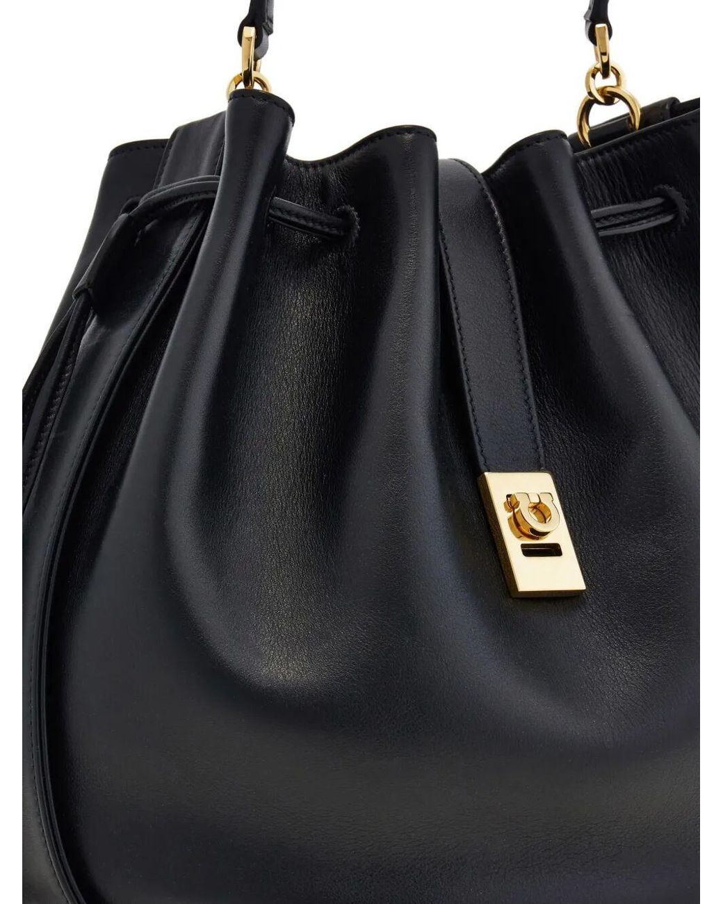 Ferragamo Black Hug Bucket Bag