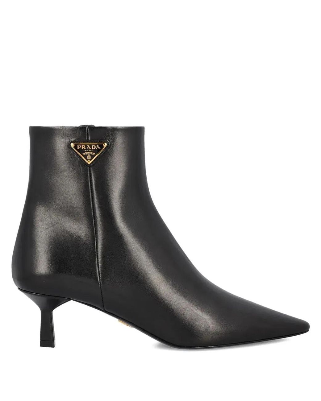 Prada Black Logo Triangle Boots