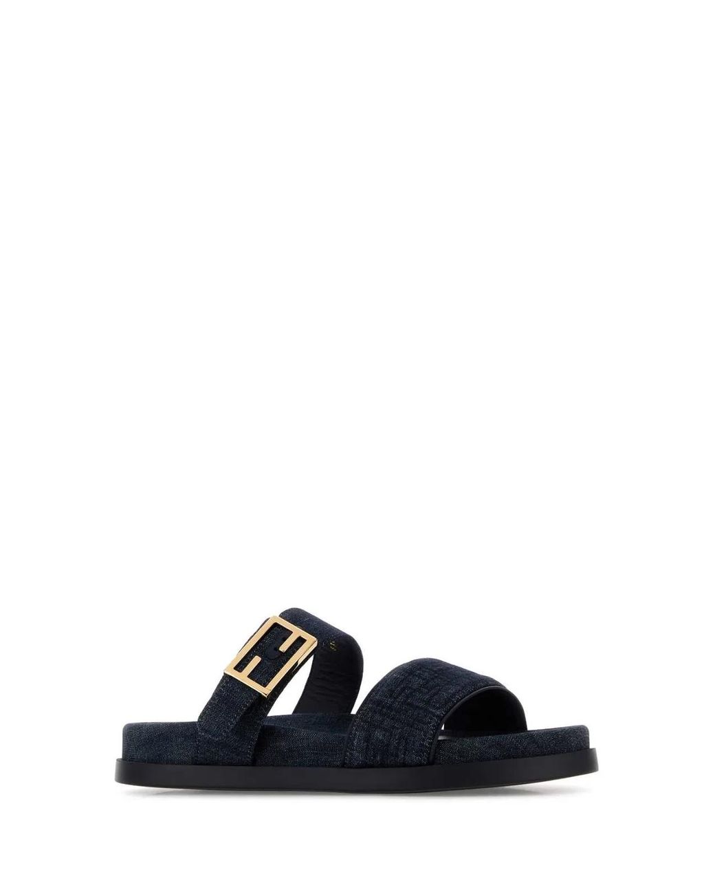 Fendi Black Denim Feel Slippers
