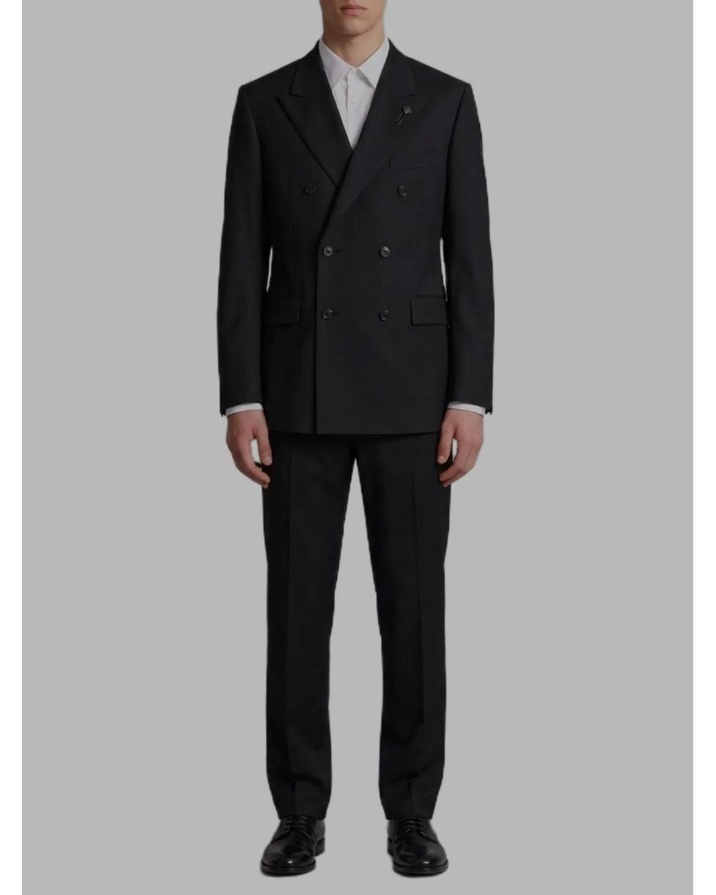 Lardini Black Feeling Double-Breasted Dress for men