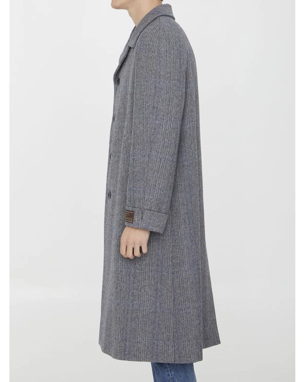Gucci Gray Houndstooth Coat for men