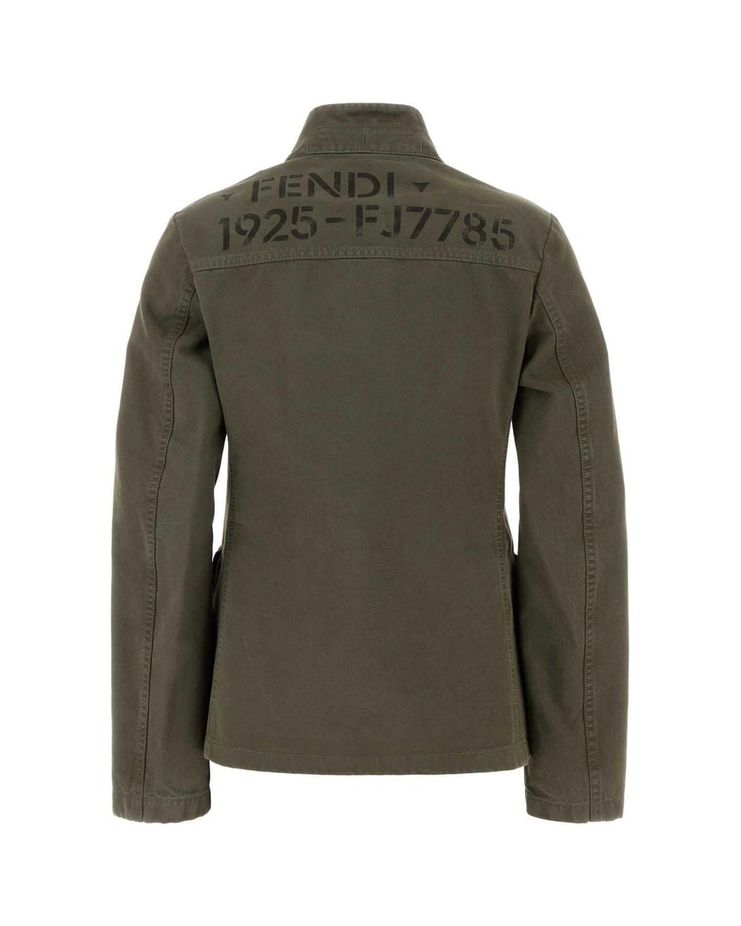 Fendi Green Army Cotton Drill Blazer