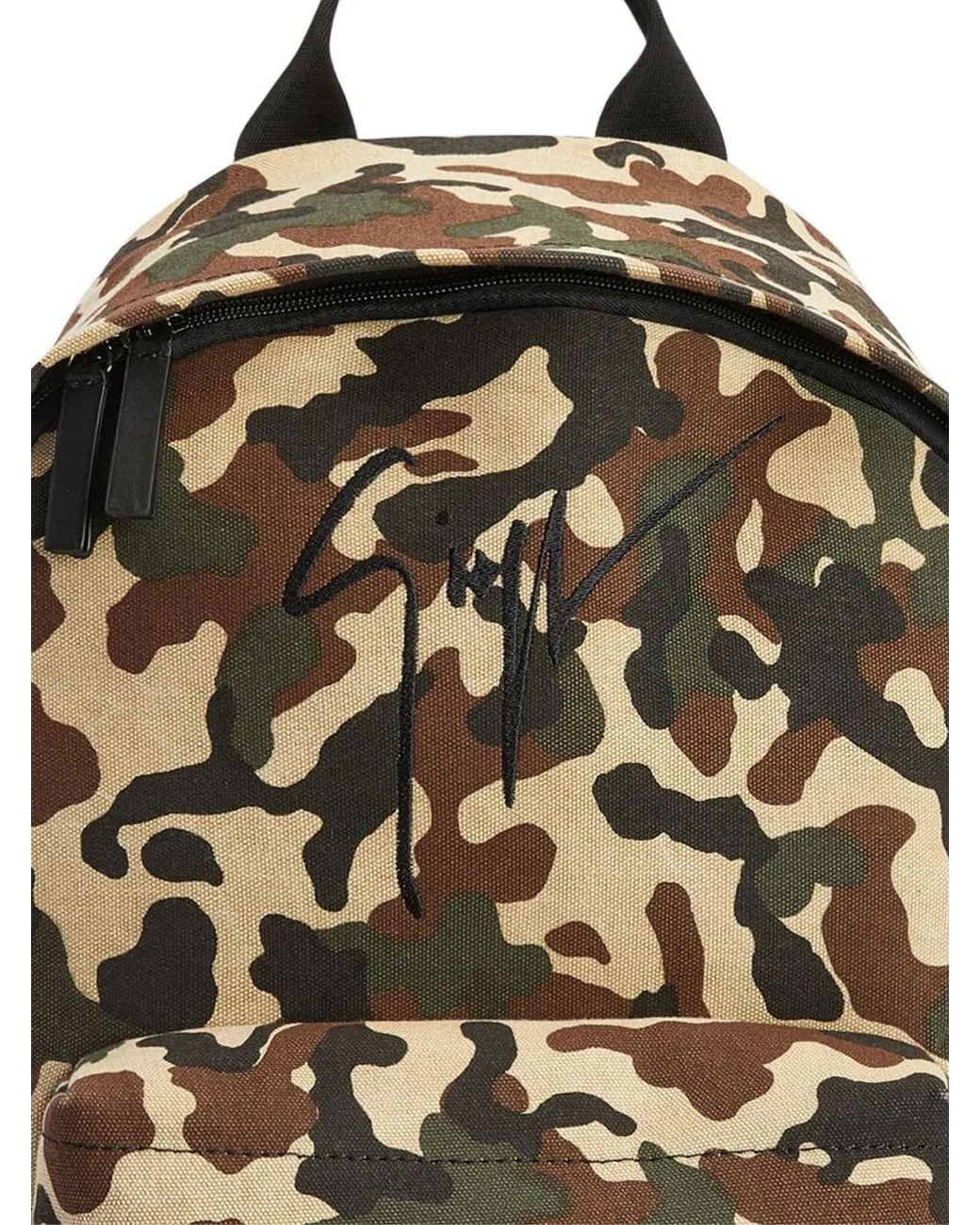 Giuseppe Zanotti Metallic Mini Camouflage Logo Backpack for men