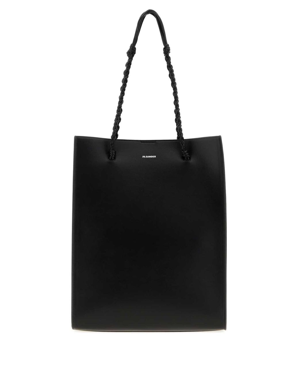 Jil Sander Black Leather Tangle Shopping Bag for men