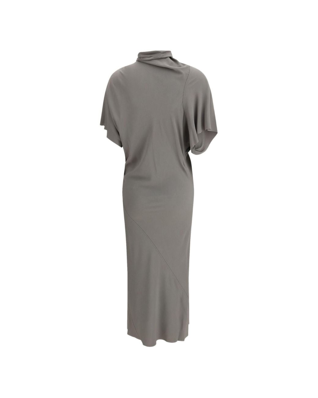 Rick Owens Gray Asymmetric Midi Dress