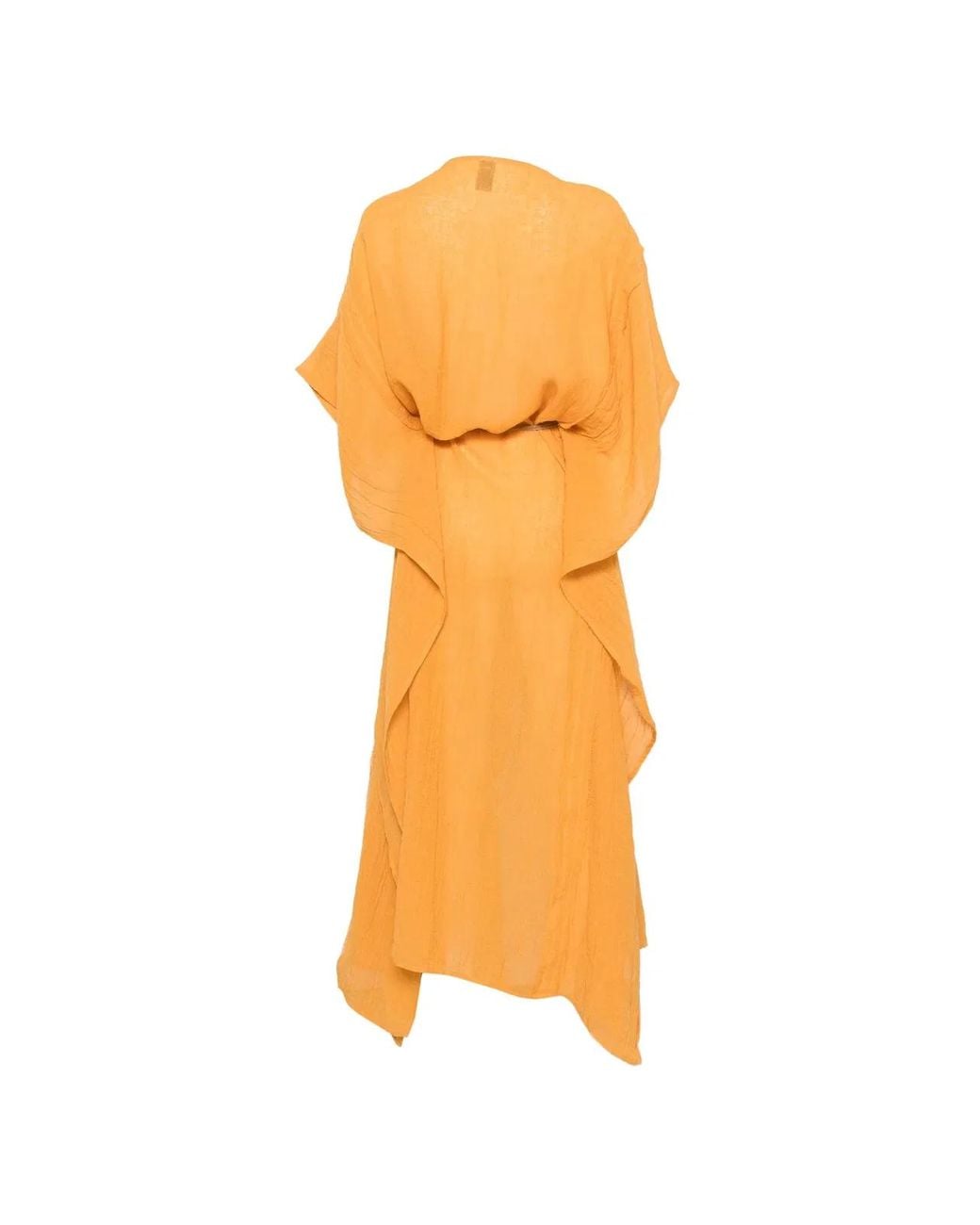 120% Lino Orange Long Dress