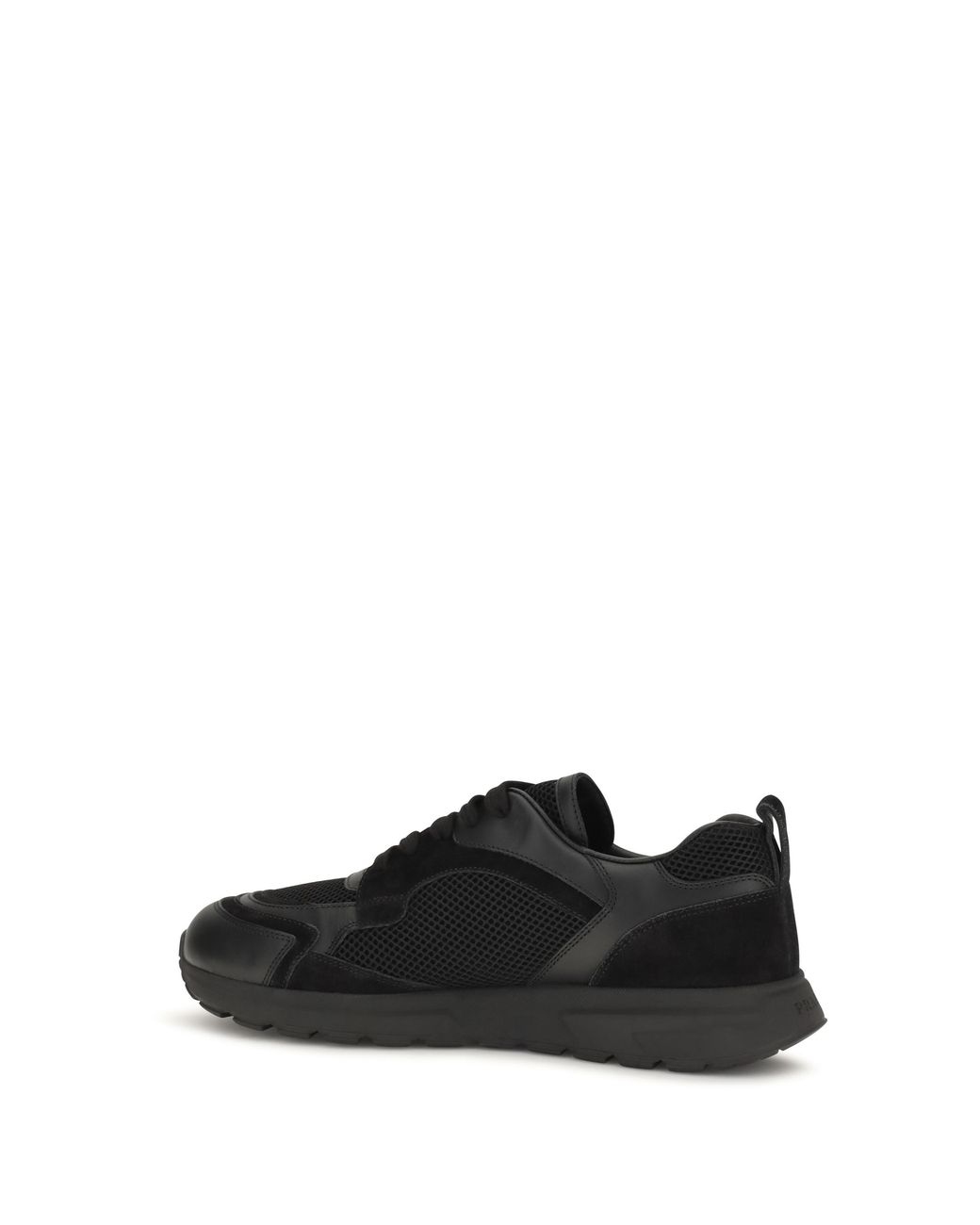 Prada Black Prax Leather And Fabric Sneakers for men