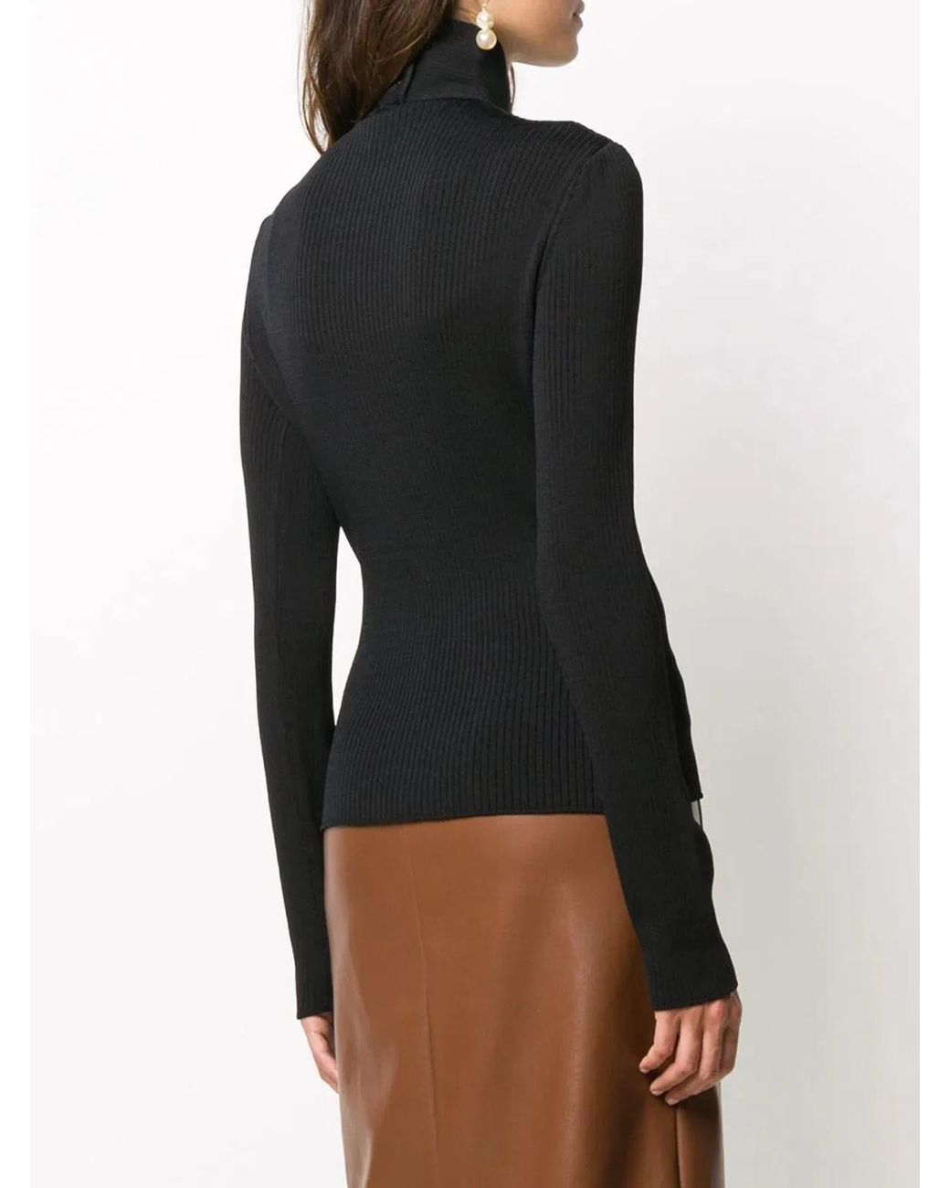 MSGM Black Ribbed Sweater