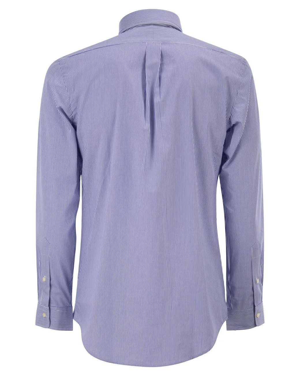 Polo Ralph Lauren Blue Striped Stretch Oxford Shirt for men