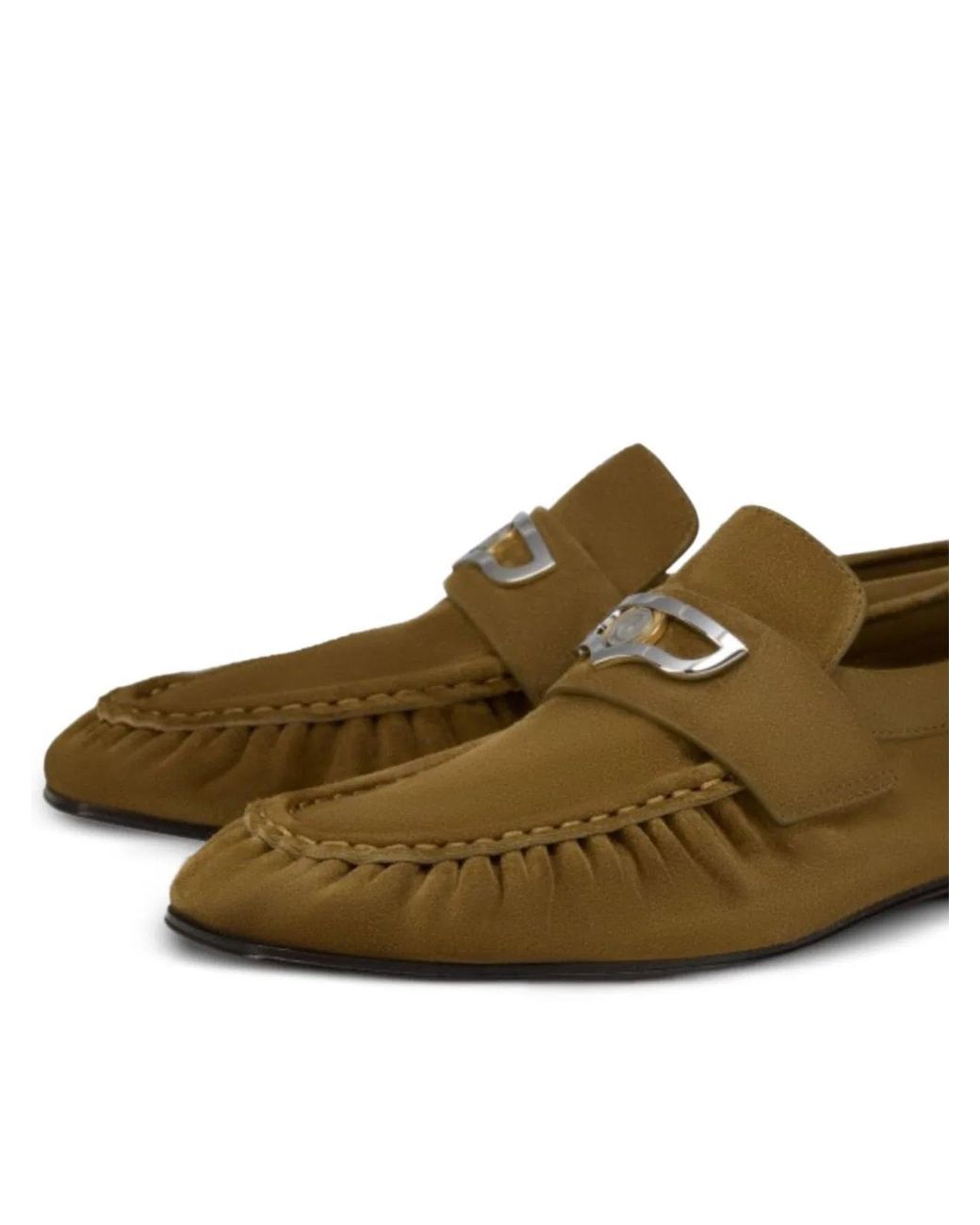 Christian Louboutin Green Suede Leather Loafers