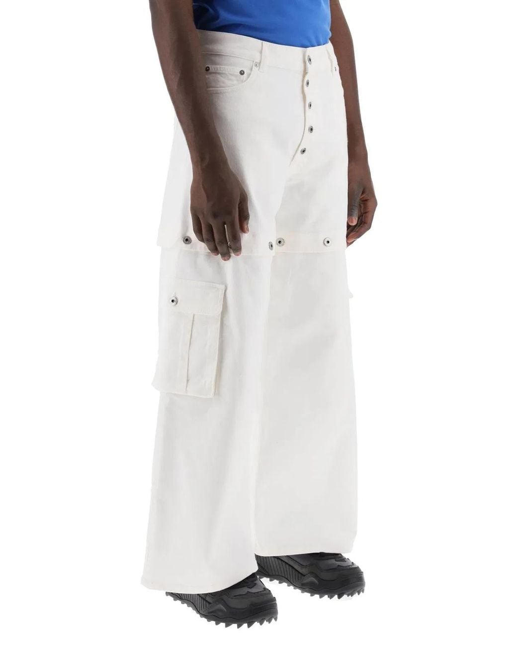 Off-White c/o Virgil Abloh White 90'S Logo Convertible Baggy Jeans for men