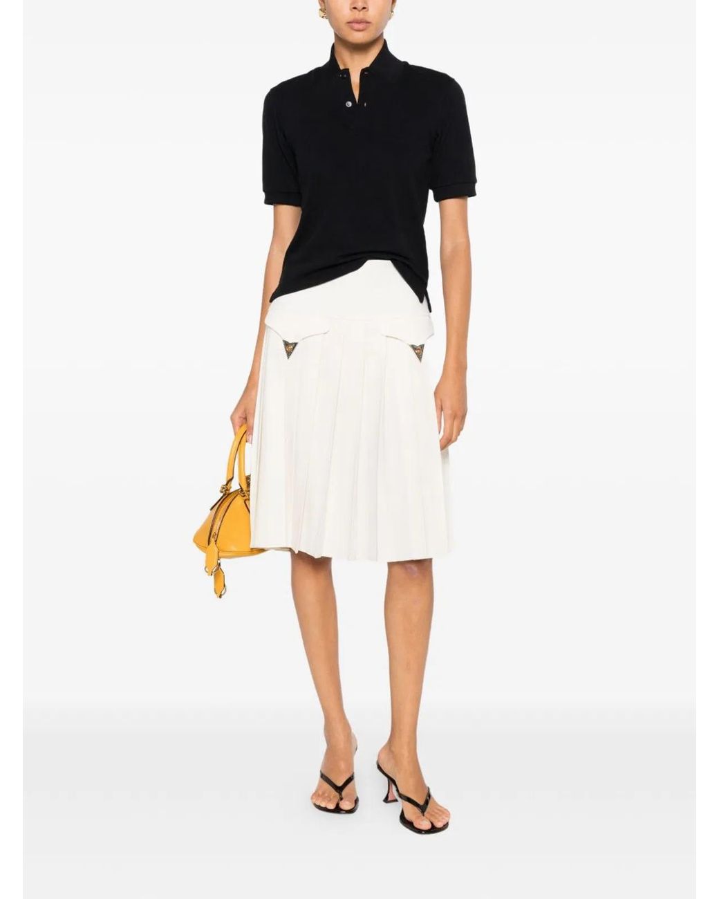 Versace White Belt Loops Concealed Fastening