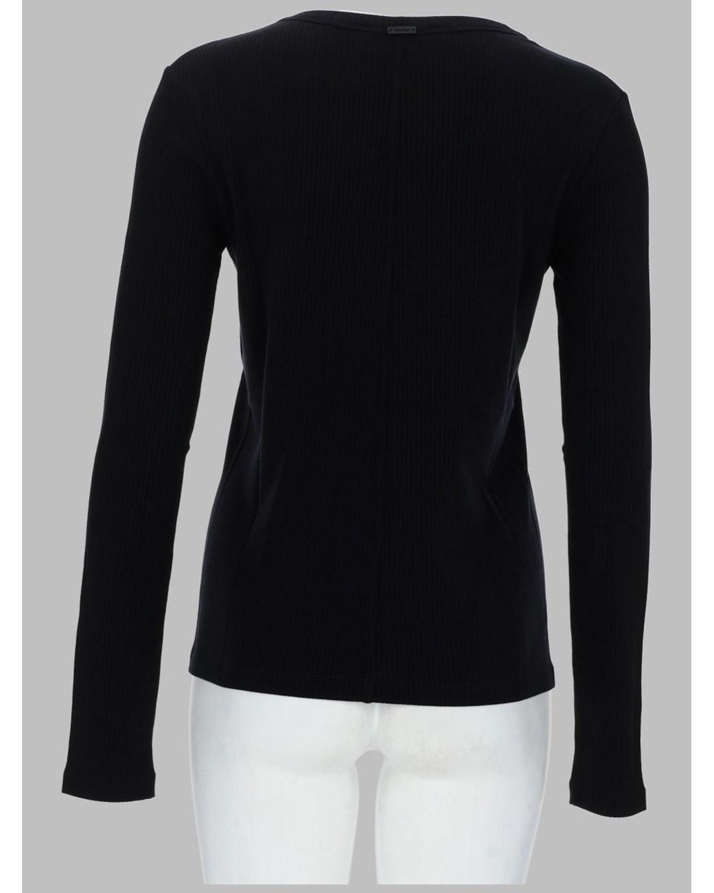 Max Mara Black Slim Fit Long Sleeve T-Shirt