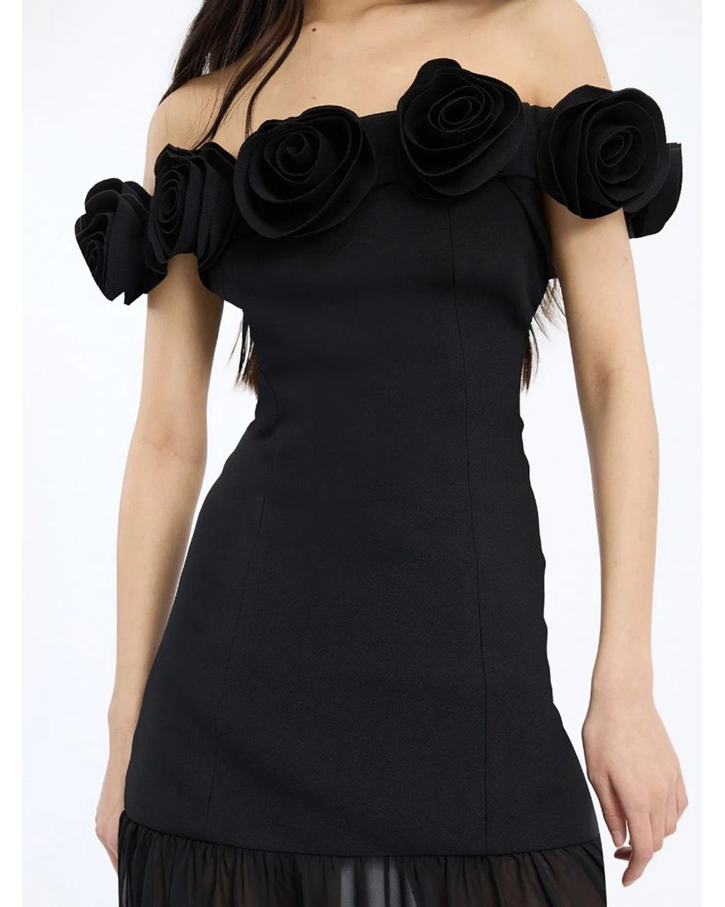 ROTATE BIRGER CHRISTENSEN Black Flower Maxi Dress