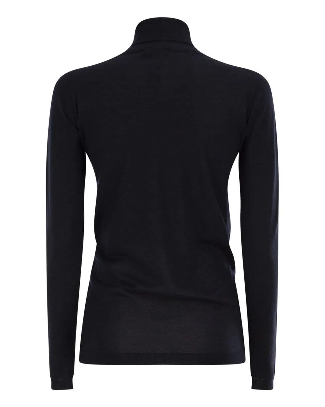 Fabiana Filippi Black Cashmere And Silk Roll-Neck Jumper With An Essential Silhouette