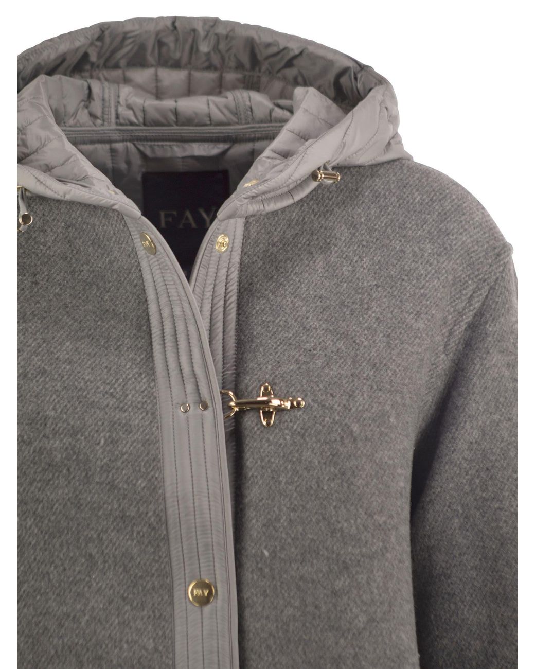 Fay Gray Wool-Blend Coat With Padded Hood