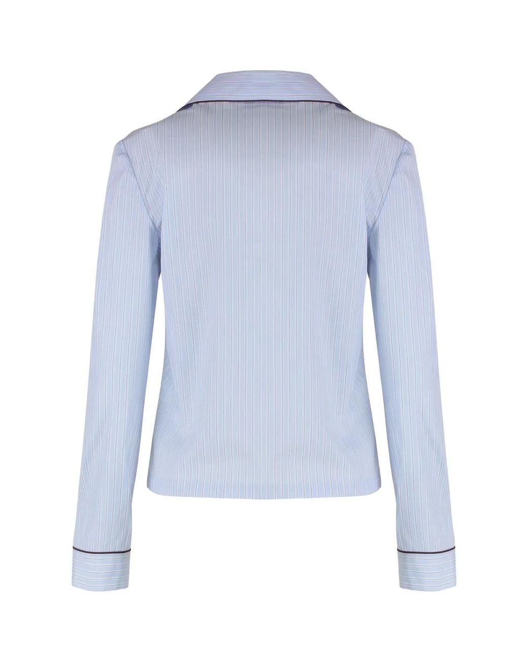 Gucci Blue Striped Cotton Shirt