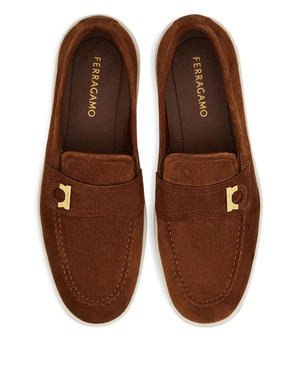 Ferragamo Brown Leather Loafers for men