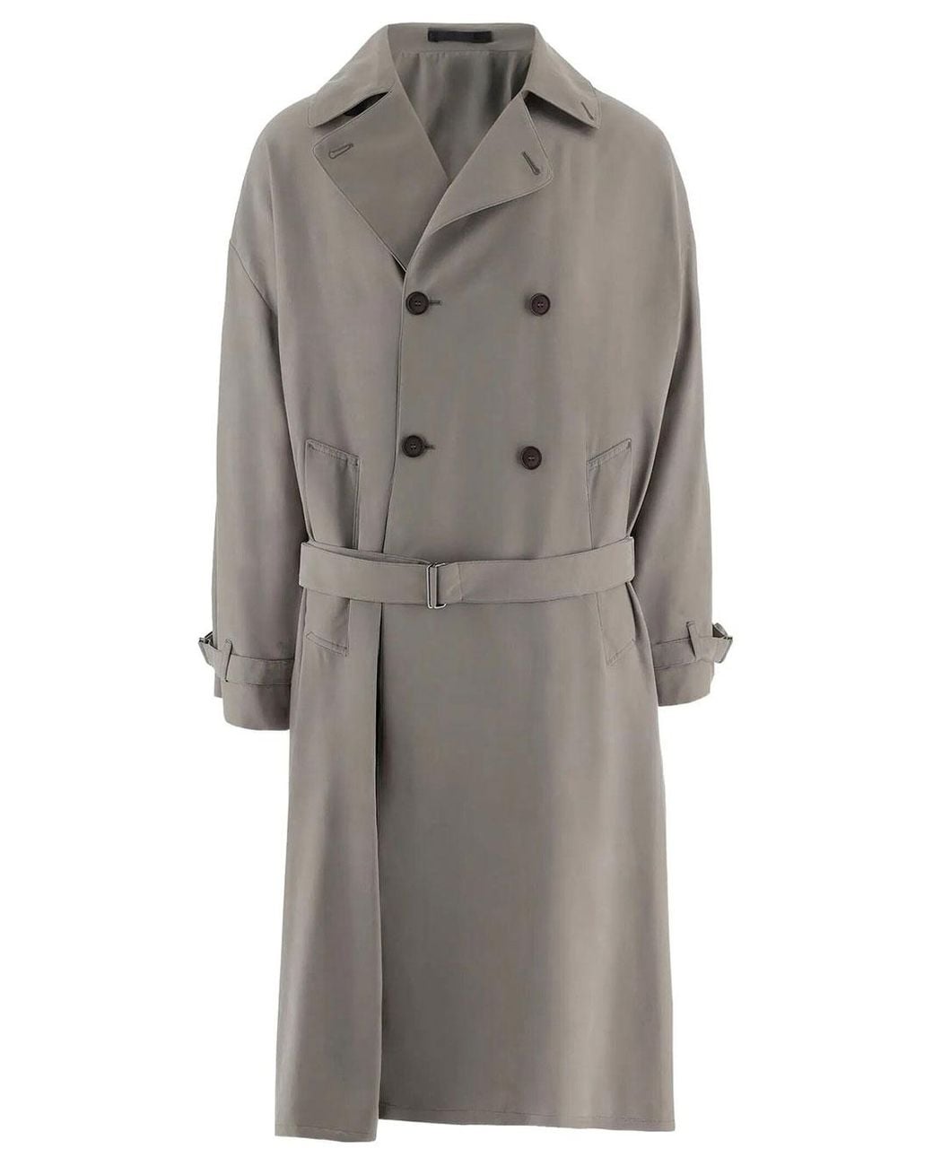 Giorgio Armani Gray Trench Doppiopetto Over for men