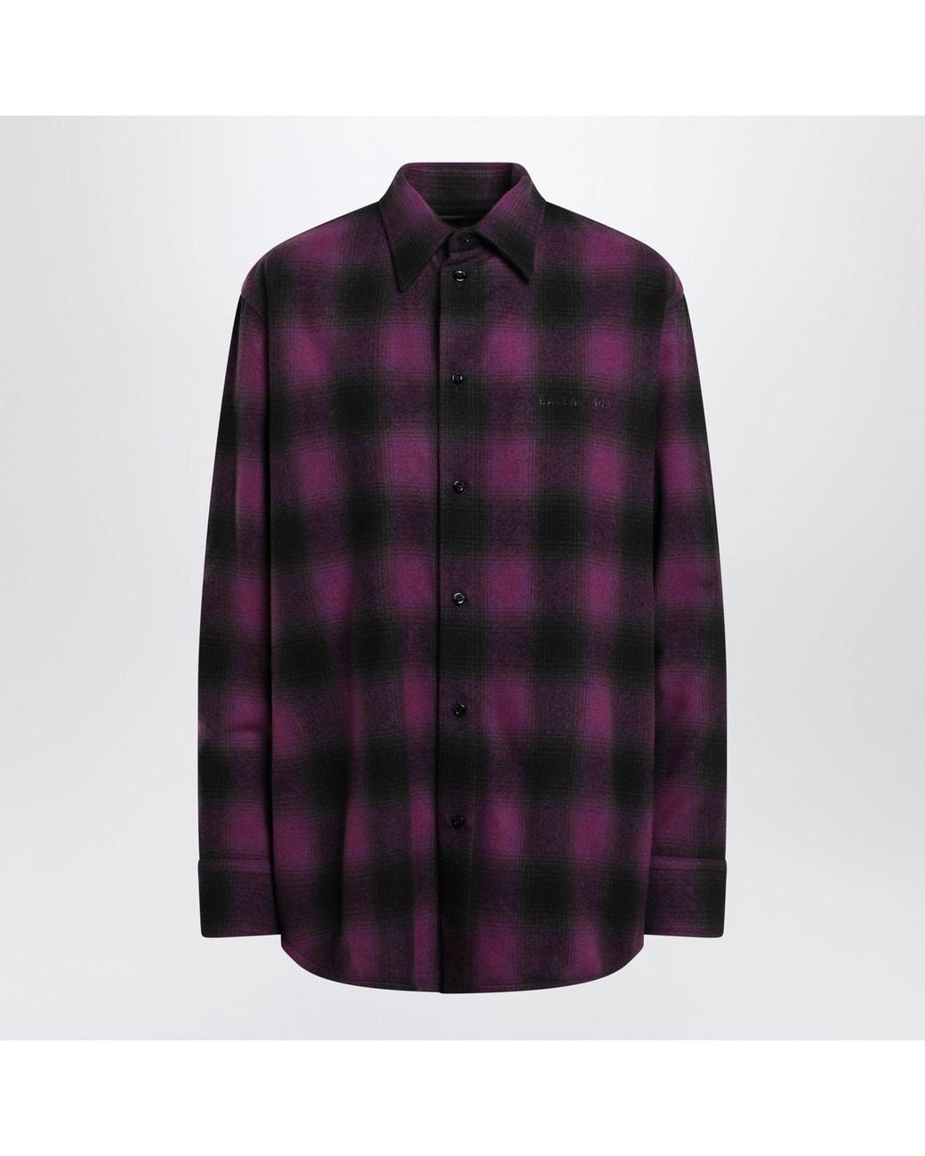 Balenciaga Purple Check-Pattern Shirt