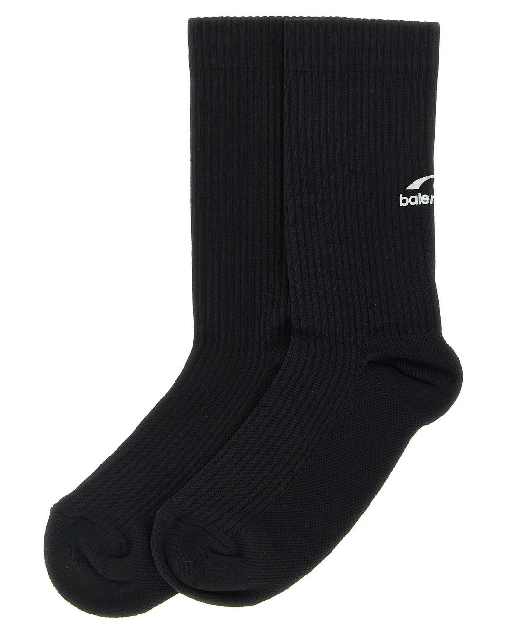 Balenciaga Black Ribbed Socks With Logo