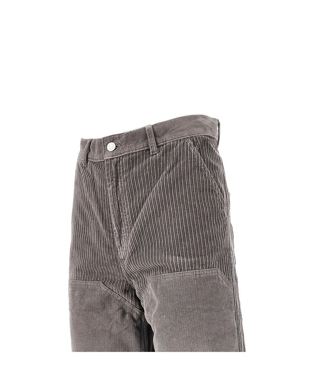 mfpen Gray Corduroy Double Knee Pants for men