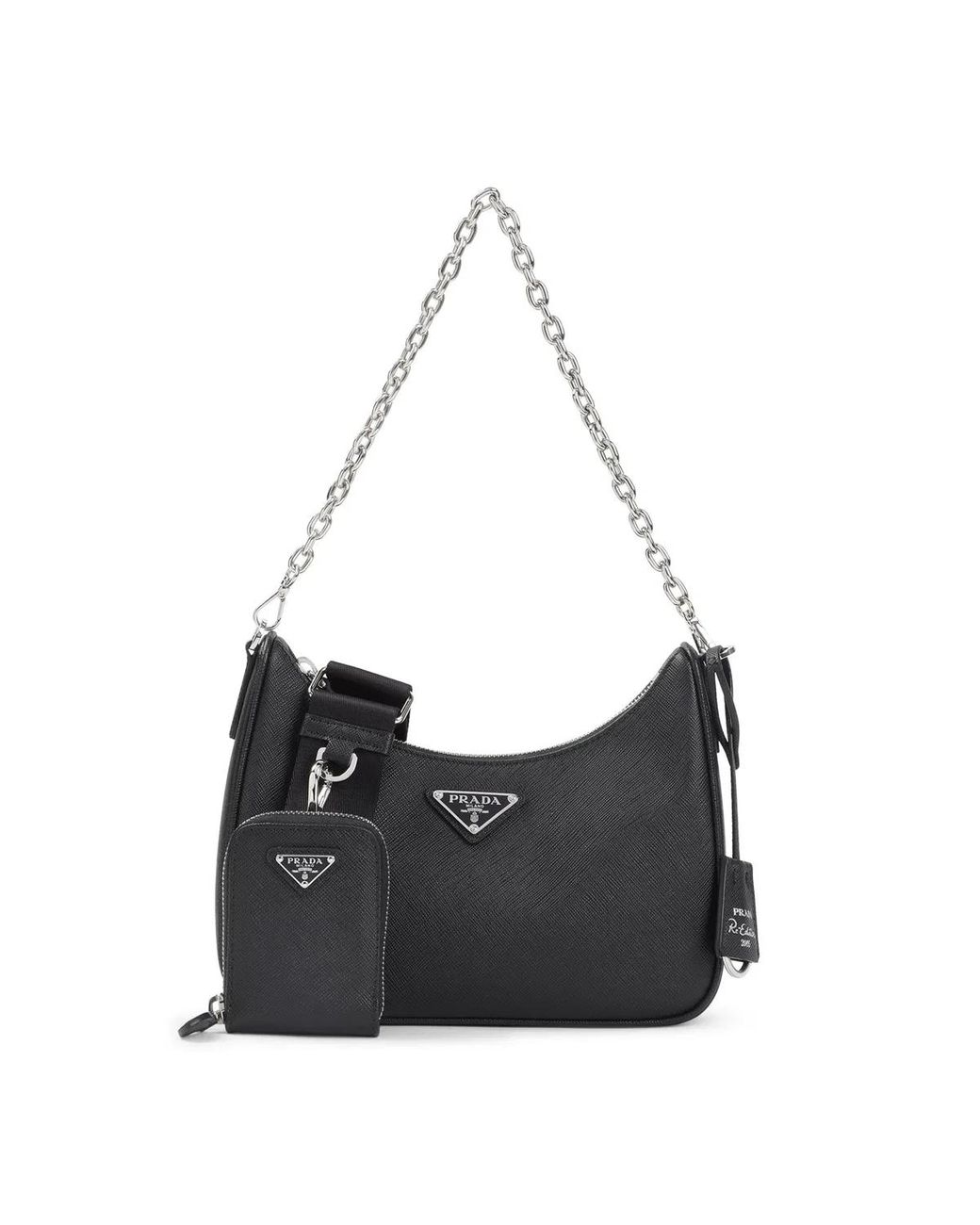 Prada Black Bandoliera Saffiano Leather Shoulder Bag