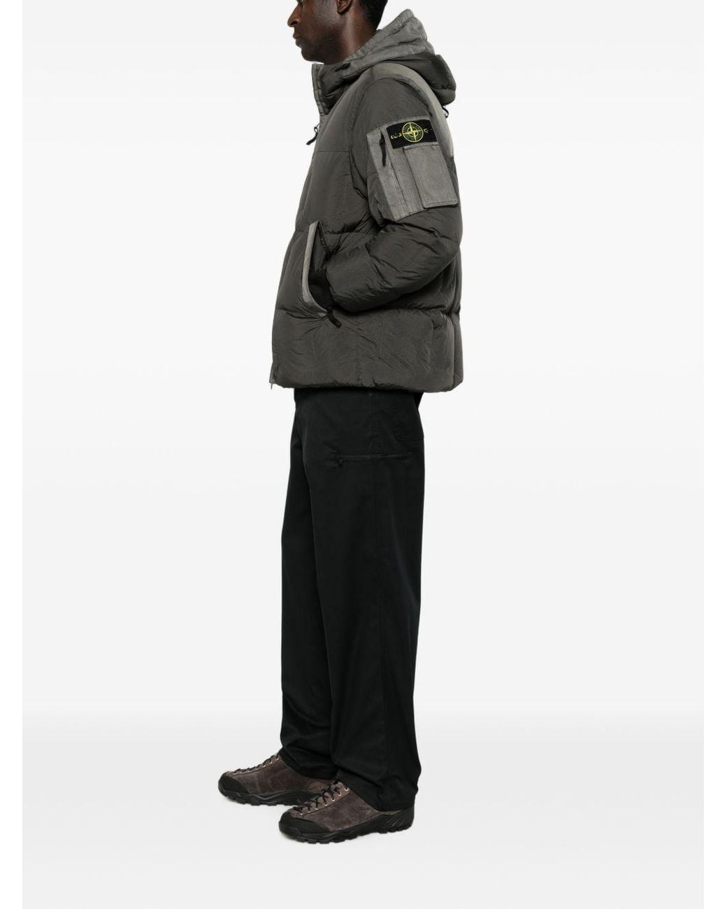 Stone Island Black Nylon Down Jacket for men