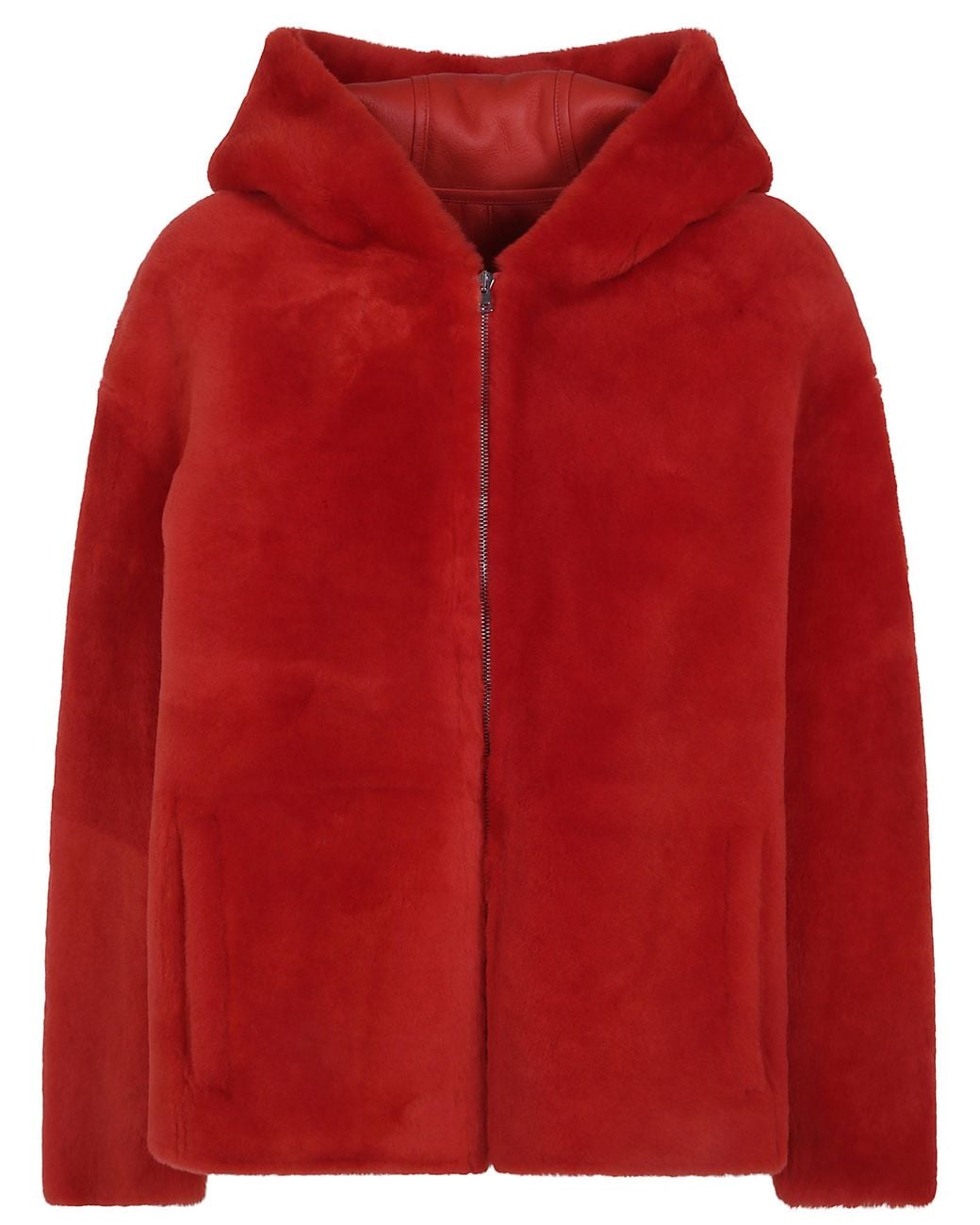 Yves Salomon Red 66 Cm Jacket